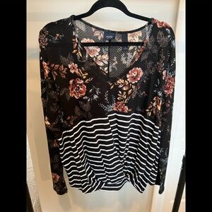 Daytrip floral and striped top